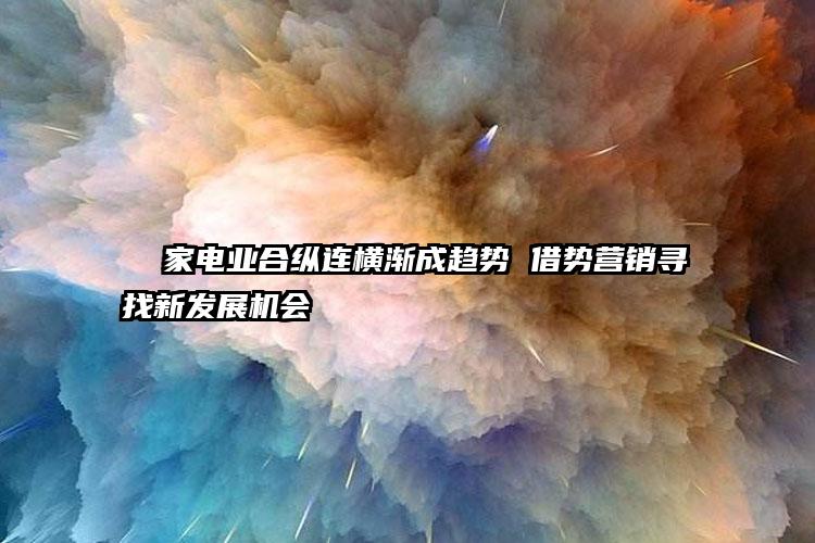   家电业合纵连横渐成趋势 借势营销寻找新发展机会